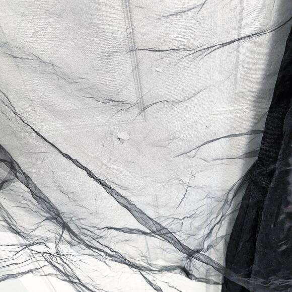 Loralie Original Vintage Sleeveless Black Lace Tulle Gown - Picture 7 of 13